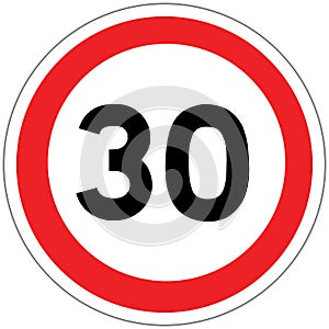 Panneau de signalisation routier en France: limitation ÃÂ  30 km/h photo